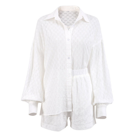 Damen Lässiges Oberteil und Shorts Set mit luftiger Passform R&B