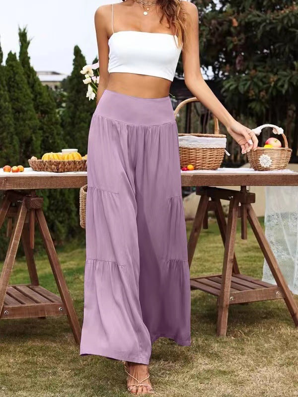 Damen Weit geschnittene Sommerhose mit elastischem Bund und fließendem Schnitt R&B
