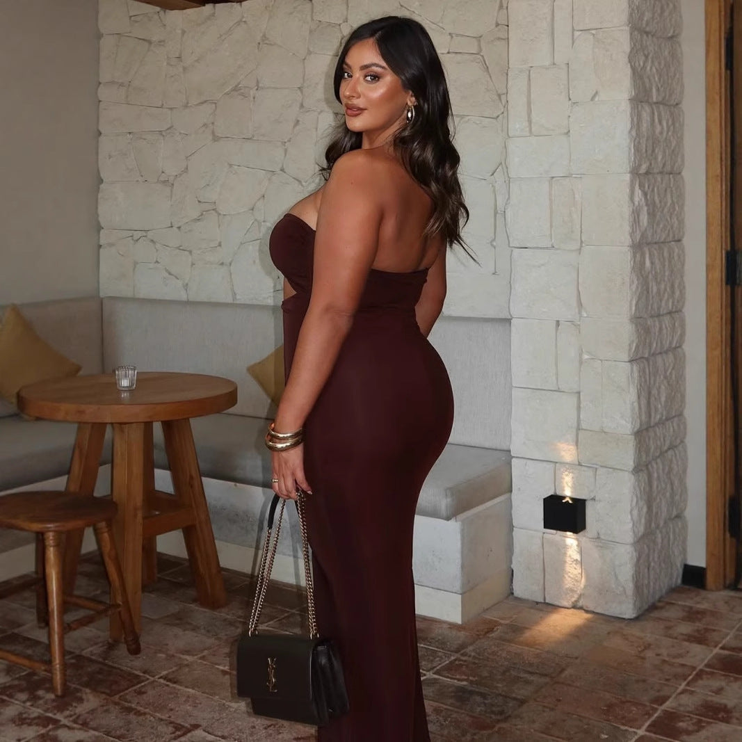 Damen Wickelkleid mit aufregendem Cut-Out und glamourösem Detail R&B