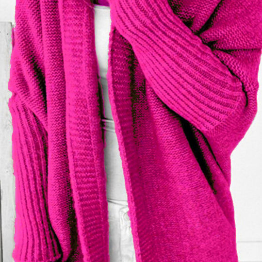 Damen Lässiger Strickpullover mit offener Front und feiner Struktur R&B