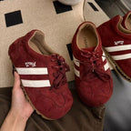 Damen modische Riemchen Sneaker aus Wildleder