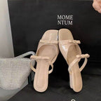 Damen modische Riemchen-Pantoletten mit eleganten Schleifen R&B