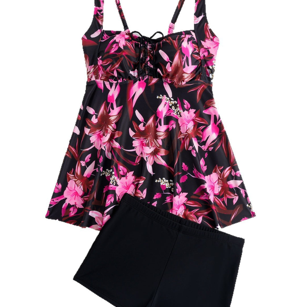 Damen Tankini mit floralem Oberteil und bequemen Shorts R&B