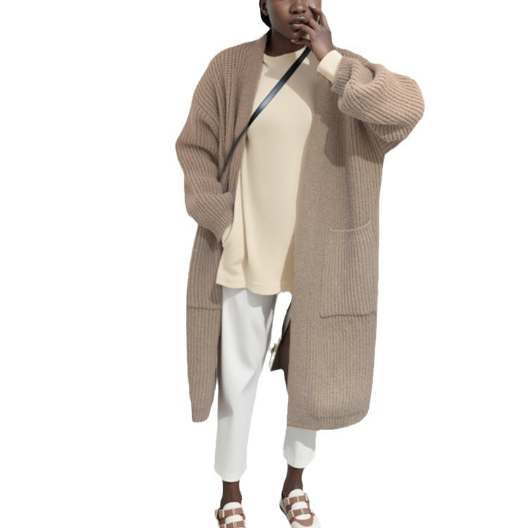 Damen Strickmantel mit wärmender Textur und lässigem Schnitt R&B