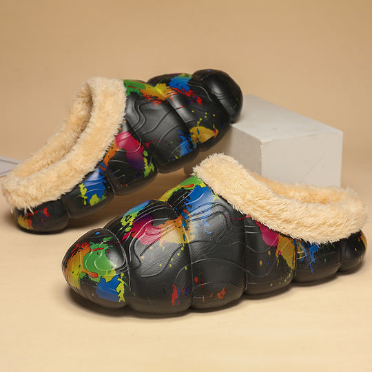 Damen Gemütliche Hausschuhe mit warmem Fleece-Futter und rutschfester Sohle R&B