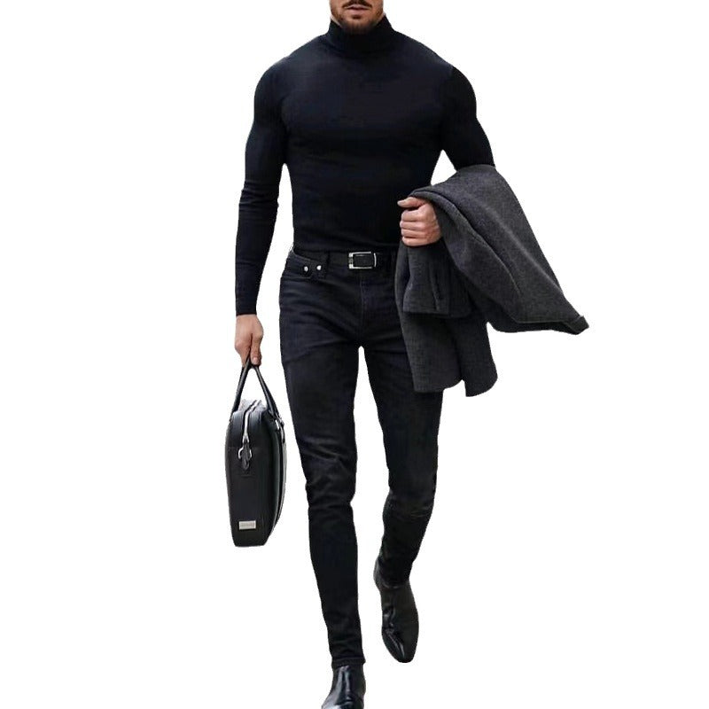 Herren Rollkragenpullover aus weichem Stretchmaterial R&B
