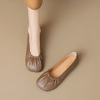 Damen Ballerinas mit elastischem Faltendesign und bequemer Innensohle