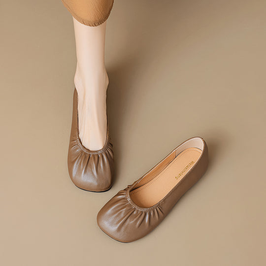 Damen Ballerinas mit elastischem Faltendesign und bequemer Innensohle R&B