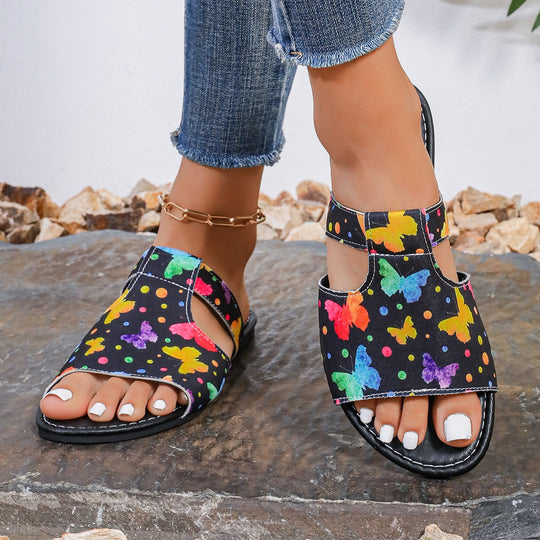 Damen Bunte Riemchen-Sandalen mit modischem Design und anatomischem Fußbett R&B