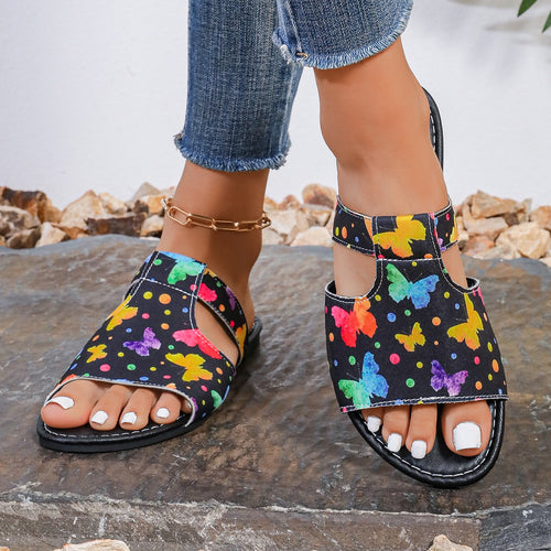 Damen Bunte Riemchen-Sandalen mit modischem Design und anatomischem Fußbett R&B