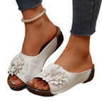 Damen Plateausandalen mit elegantem Blumenakzent und bequemer Fußbettung R&B