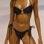 Damen Bandeau-Bikini mit goldenen Akzenten R&B