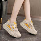Damen sportliche Chunky Sneakers mit atmungsaktiven Netzeinsätzen und dämpfender Sohle R&B