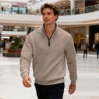 Herren sportlicher Pullover mit halbhoch geschlossenem Kragen R&B