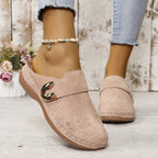Damen bequeme Clogs mit atmungsaktiver Obermaterialstruktur und modischem Riemchen EB