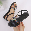 Damen Riemensandalen mit modischen Ornamenten und geflochtenen Details R&B
