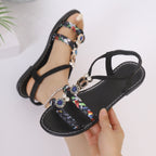 Damen Riemensandalen mit modischen Ornamenten und geflochtenen Details R&B