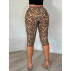 Damen Leggings mit modischem Tierdruck und elastischem Bund R&B