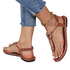 Damen Zehentrenner-Sandalen mit dekorativem Anhänger und rutschfester Sohle R&B