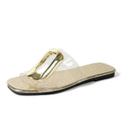 Damen elegante transparente Sandalen mit modischem Metallakzent R&B