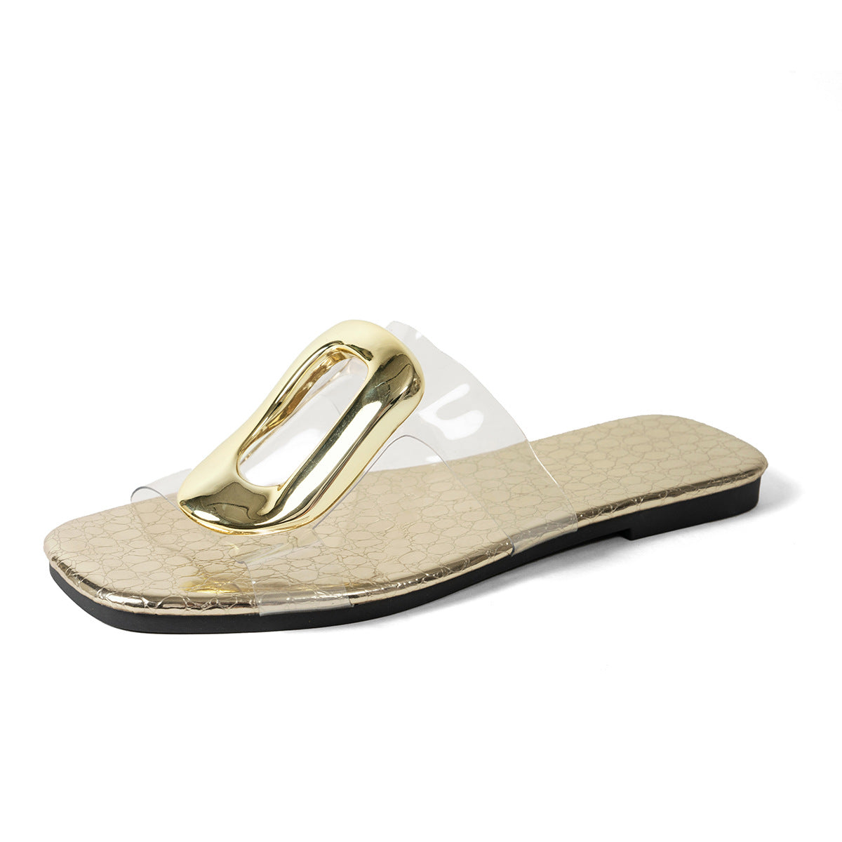 Damen elegante transparente Sandalen mit modischem Metallakzent R&B