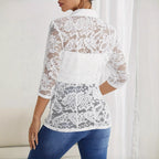 Damen Blazer mit Spitzenärmel und eleganter Passform R&B