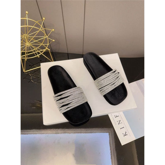 Damen trendige Hausschuhe mit elastischen Riemen R&B