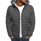 Herren leichte Steppjacke mit Kapuze und seitlichen Reißverschlusstaschen R&B