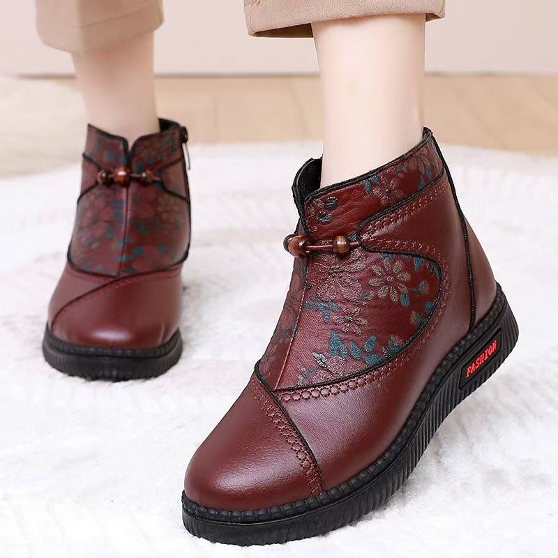 Damen Elegante Ankle Boots mit floralem Muster und komfortablem Schnürverschluss R&B