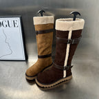 Damen Fleecegefütterte Winterstiefel mit eleganten Riemen und rutschfester Sohle R&B