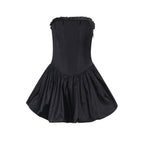 Damen Cocktailkleid mit schulterfreiem Design und voluminiösem Rock EB