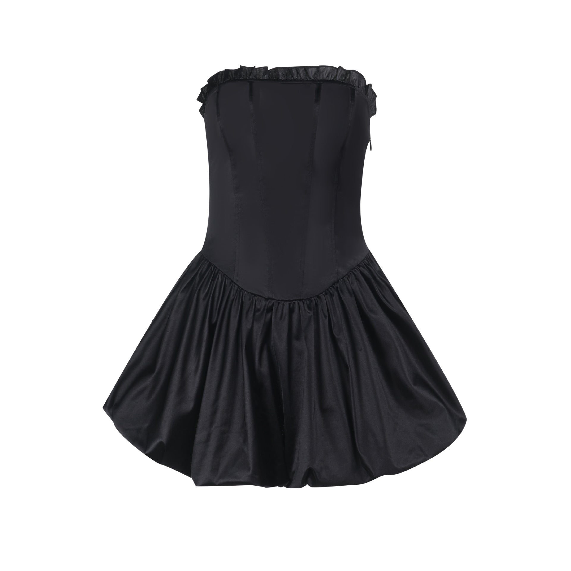 Damen Cocktailkleid mit schulterfreiem Design und voluminiösem Rock EB