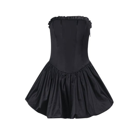 Damen Cocktailkleid mit schulterfreiem Design und voluminiösem Rock R&B