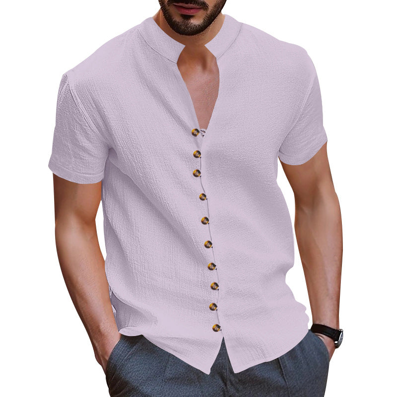 Herren Kurzarmhemd mit modernen Knopfdetails R&B