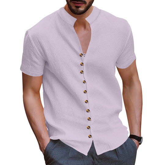 Herren Kurzarmhemd mit modernen Knopfdetails R&B