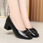 Damen Elegante Blockabsatz-Pumps mit dekorativem Schmuckdetail