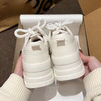 Damen Modische Sneaker mit dicker Profilsohle und elastischen Schnürsenkeln R&B
