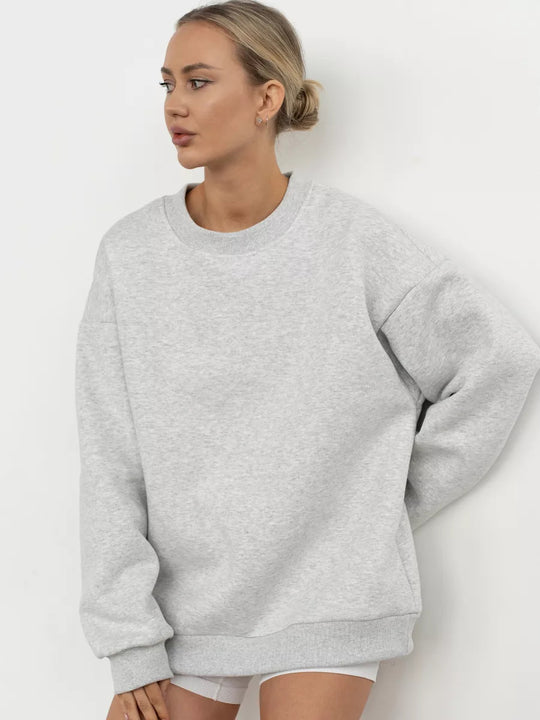 Damen Oversized Sweatshirt mit lässigem Schnitt und elastischen Bündchen R&B