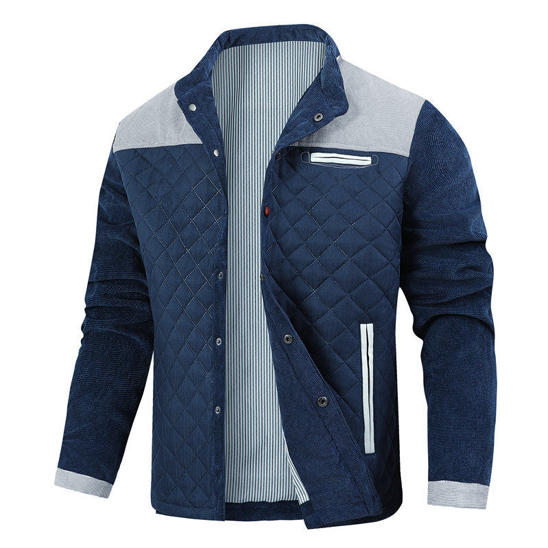Herren gesteppte Freizeitjacke mit modischem Stehkragen und praktischen Taschen