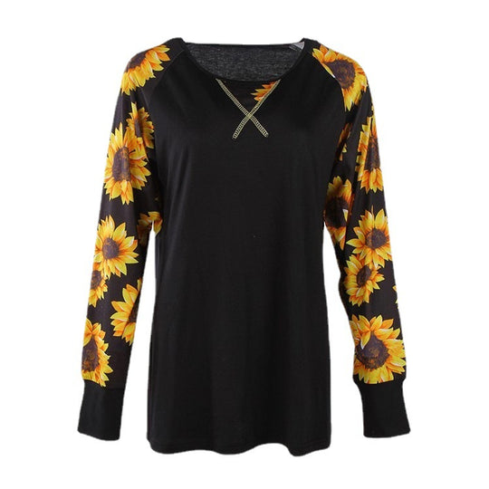 Damen Langarmshirt mit floralem Armdesign R&B