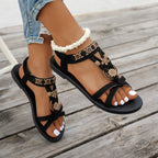 Damen Elegante und bequeme Sandalen mit verzierten Riemen R&B