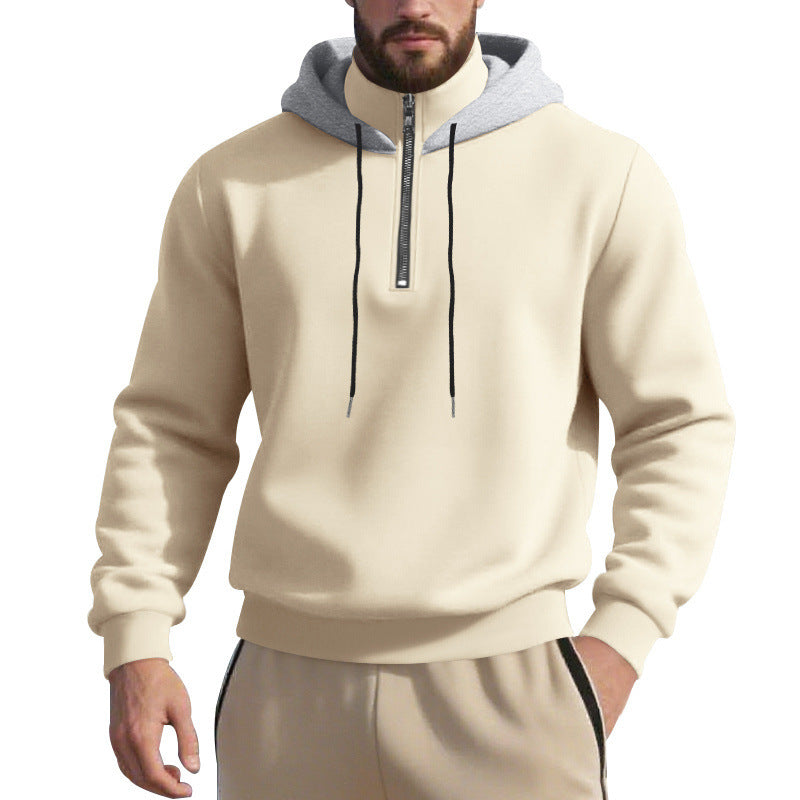 Herren sportlicher Kapuzenpullover mit halbem Reißverschluss und atmungsaktivem Stoff R&B
