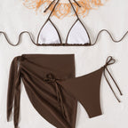 Damen Bikini-Set mit verstellbaren Trägern und elegantem knotendem Unterteil R&B