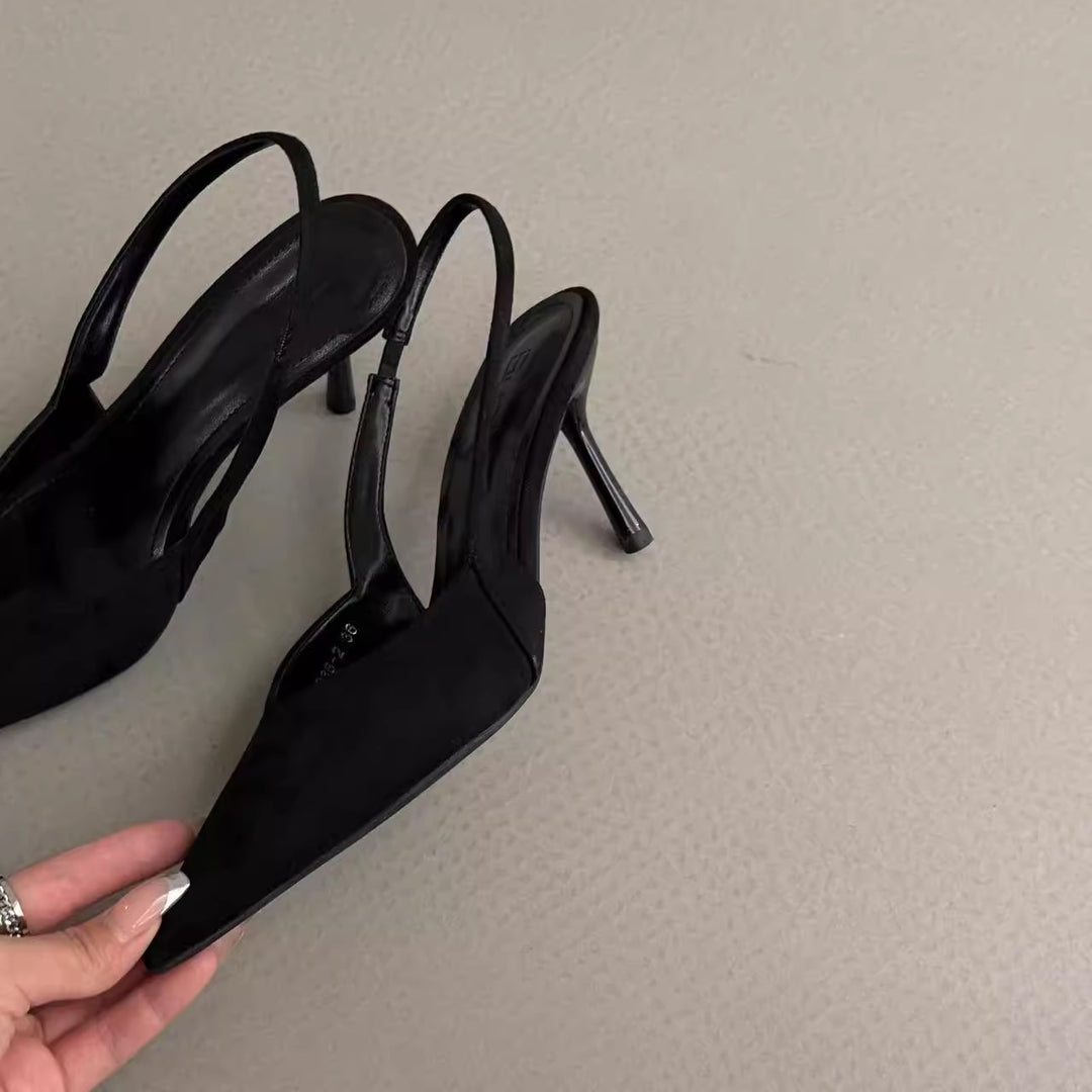 Damen Slingback-Pumps aus Wildleder mit eleganter Spitzform R&B