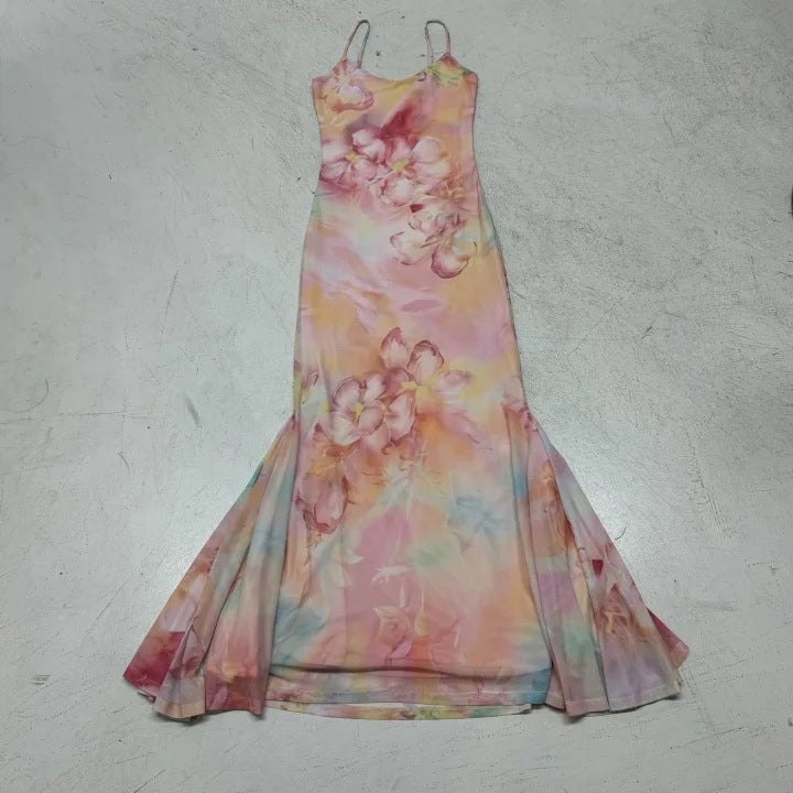 Damen Maxikleid mit floralen Akzenten und raffiniertem Schnitt R&B