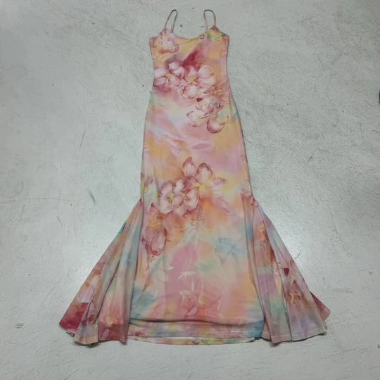 Damen Maxikleid mit floralen Akzenten und raffiniertem Schnitt R&B