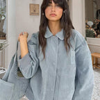 Damen Oversized Denimjacke im lässigen Stil mit praktischen Taschen R&B