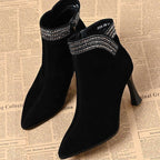 Damen Elegante Ankle Boots mit funkelndem Dekor R&B