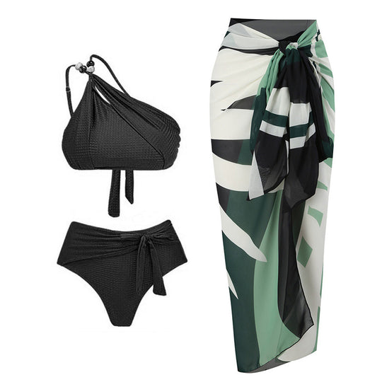 Damen Hochgeschnittener Bikini mit asymmetrischem Schnitt und raffiniertem Wickel-Design R&B
