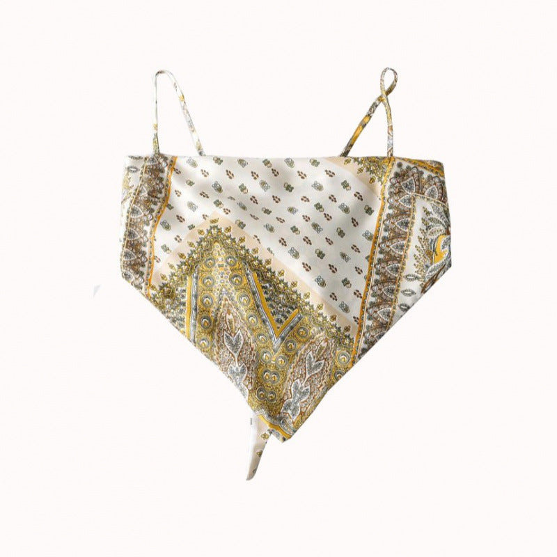 Femme Artistic Bandana Stil Crop Top R&B